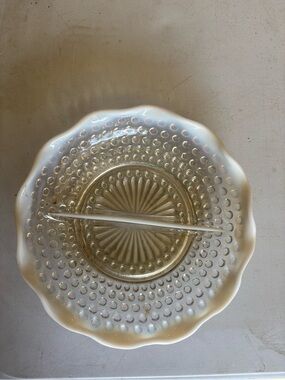 Vintage-style White Opalescent Glass Divided Serving Dish